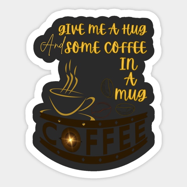 HUG AND A COFFEE MUG Sticker by Sharing Love